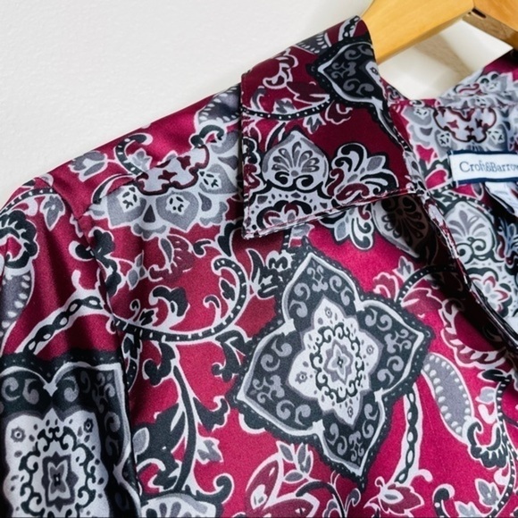 𝅺croft & Barrow NWOT Tapestry Button Down Blouse - Picture 5 of 11